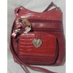 Brighton Red Leather Crossbody purse